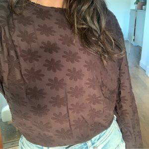Vintage Brown Retro Flower Top